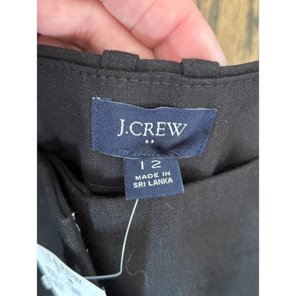 J.Crew Womens Black High Rise Linen Blend Wide Leg Pleated Trouser Pants Size 12 - Picture 5 of 11